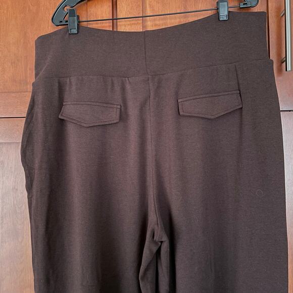 OGL Pin Tuck Pant Thermal Eco Mousse High Waist Pull On Brown Size 2XL NEW - Picture 7 of 8